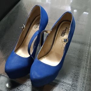 Blue high heels